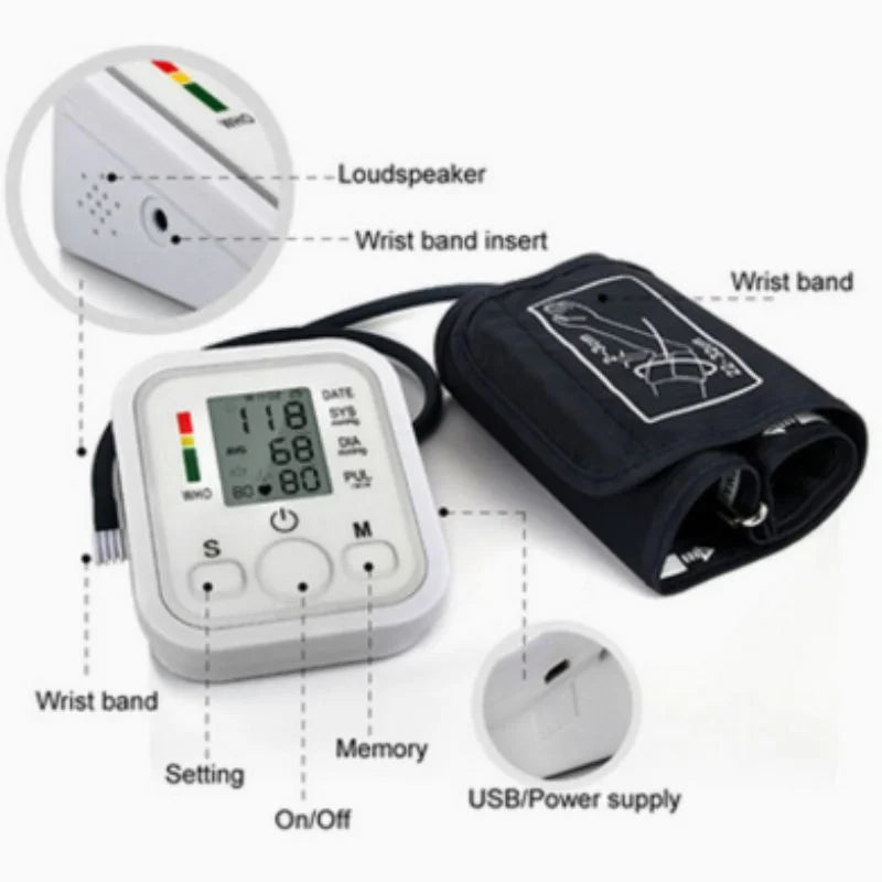 Digital Blood Pressure Monitor | Upper Arm Automatic BP Machine YMDS