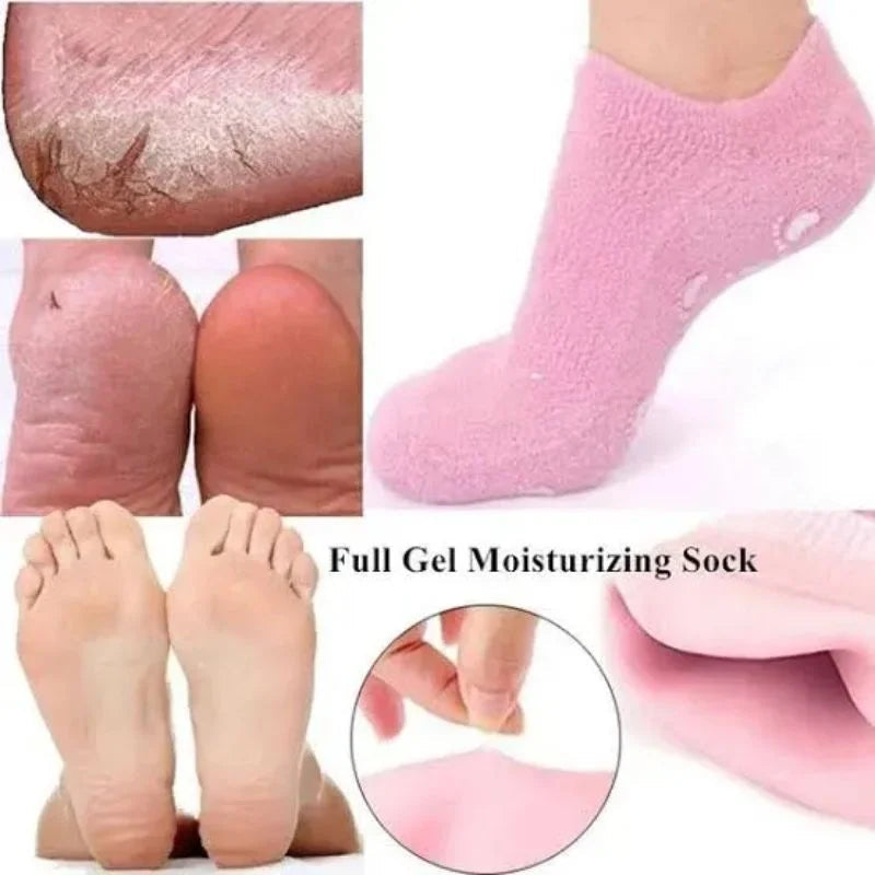 Reusable Silicone Spa Gel Socks for Dry Feet & Cracked Heels YMDS