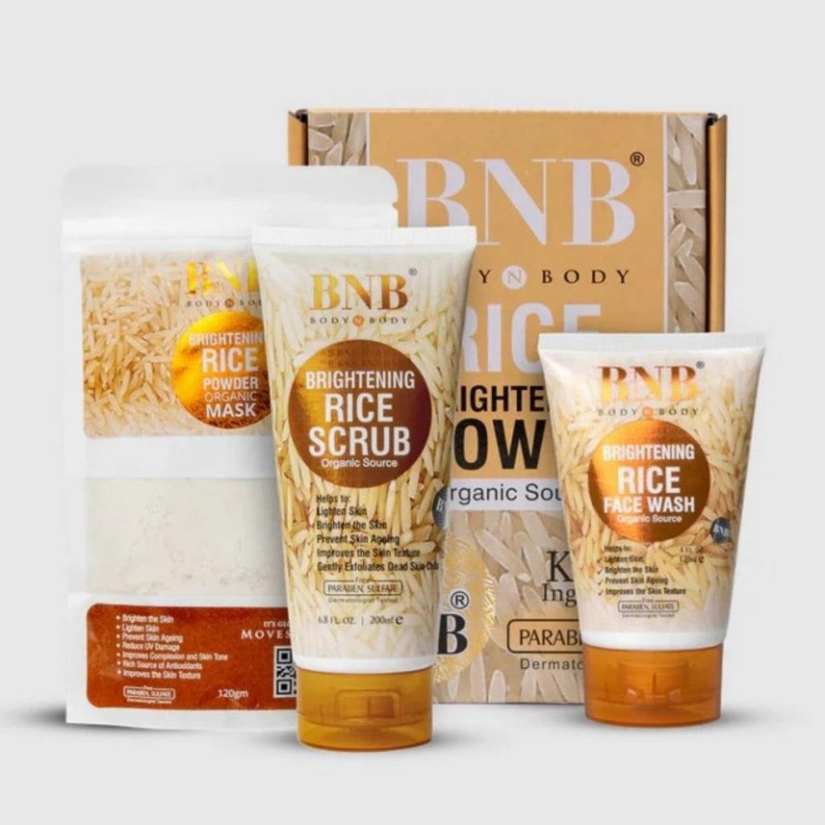 BNB Rice Extract Bright & Glow Facial Kit YMDS