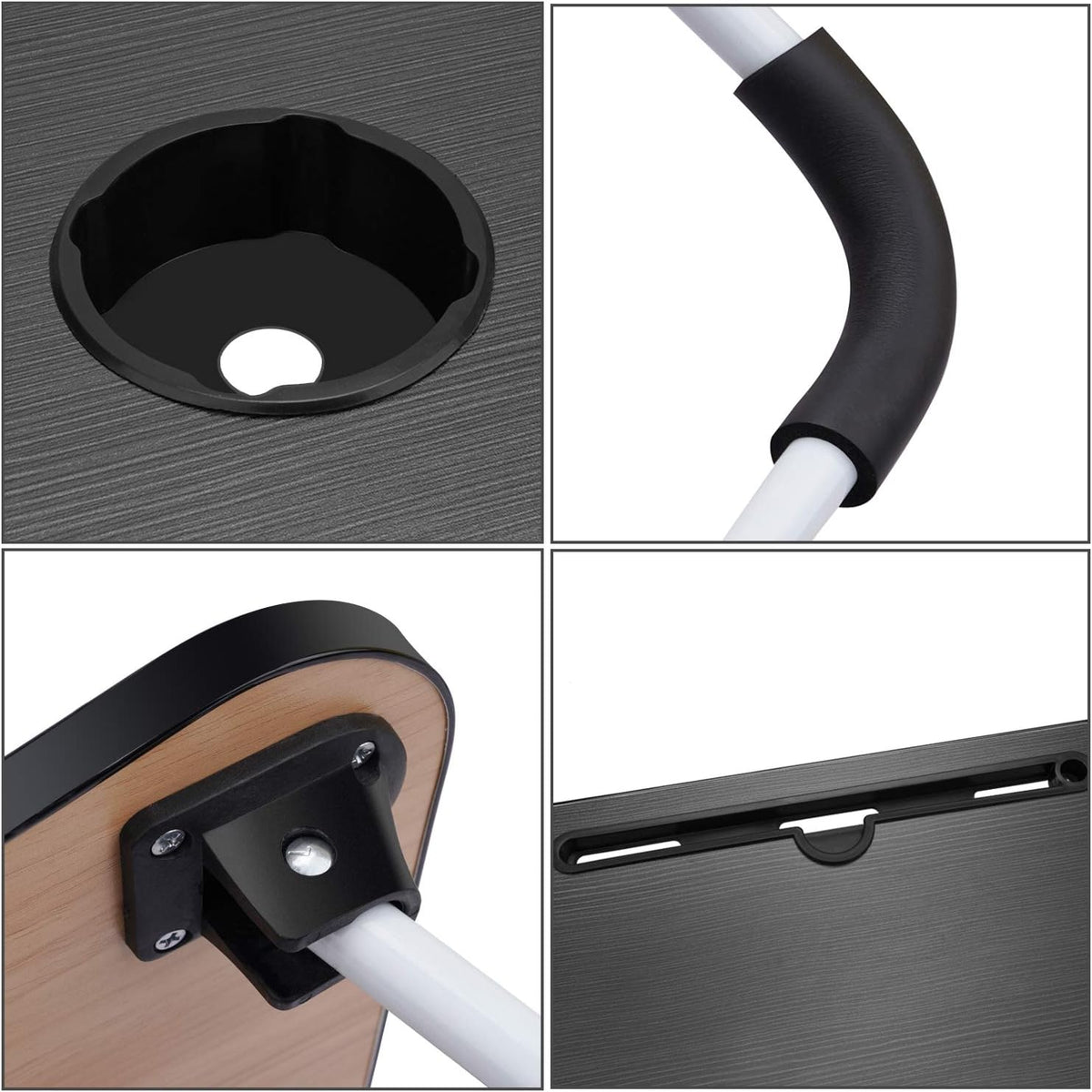 Laptop Table | Black Color | Foldable Legs, Tablet Groove & Cup Slot YMDS