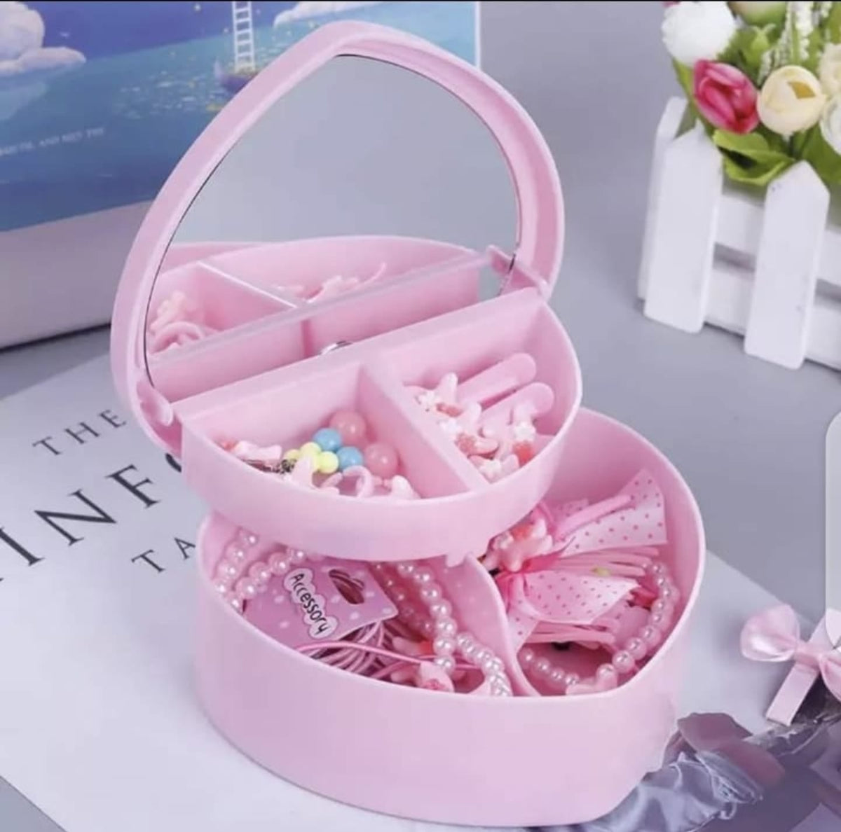 Heart Shape Jewellery Box for Girls YMDS