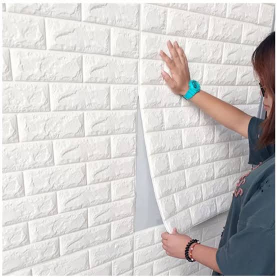 3D White Brick Wall Stickers YMDS