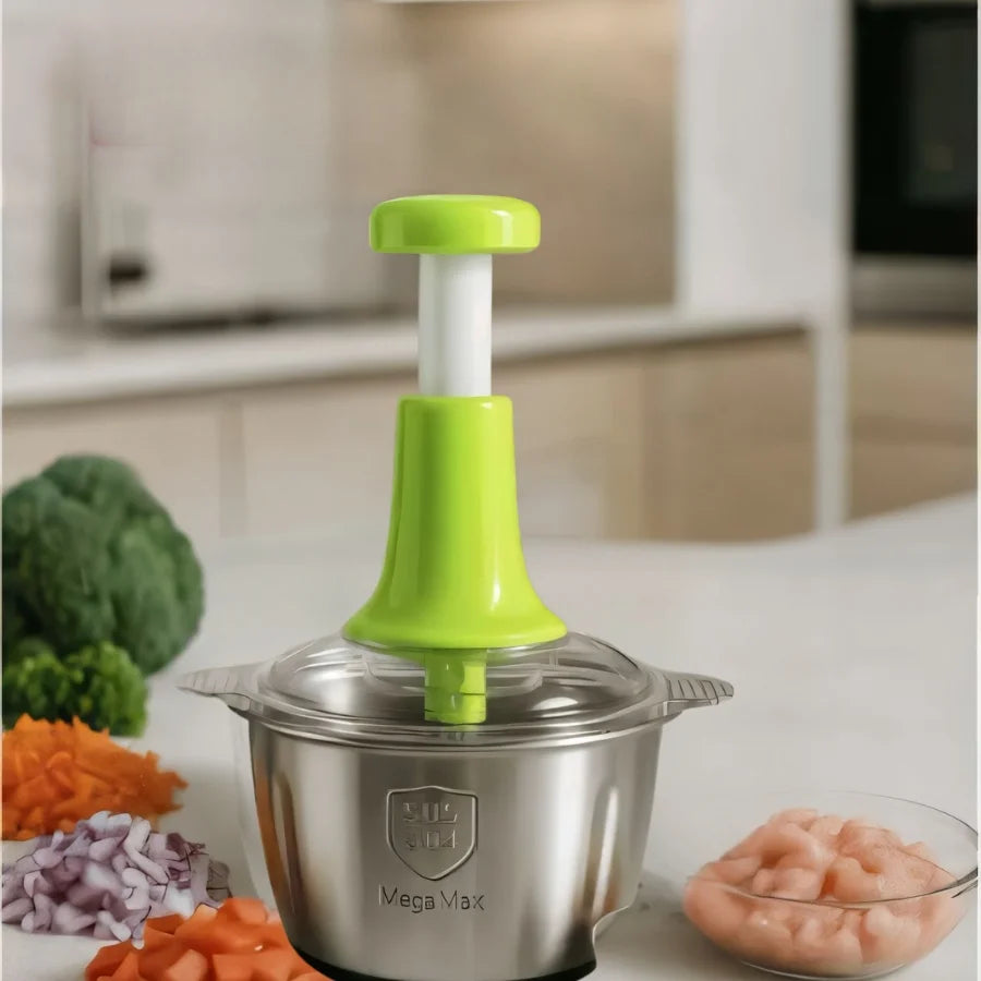 2L Manual Food Chopper | Stainless Steel Bowl & 4 Sharp Blades YMDS