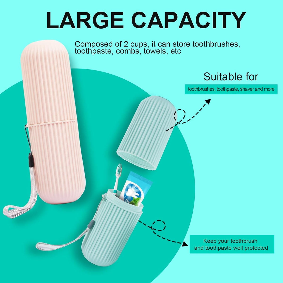 Portable Toothbrush & Toothpaste Holder Case YMDS