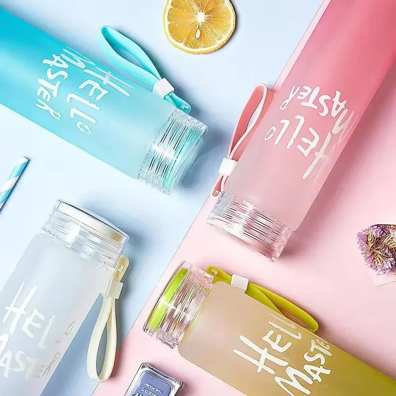Pink Frosted Glass Water Bottle YMDS