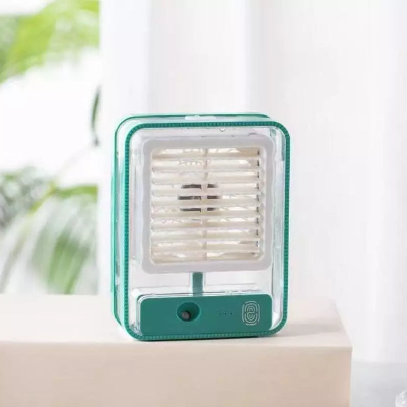 Portable USB Air Cooler Fan – 3-Speed, Mist Spray, Rechargeable | Random Color YMDS