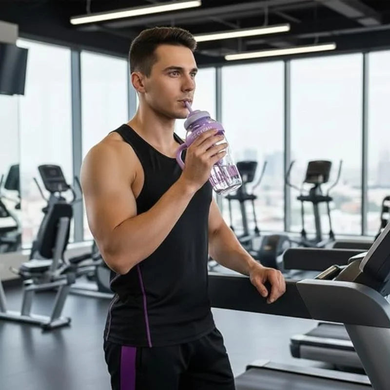 Ice Cream Water Bottle with Straw & Tea Infuser YMDS