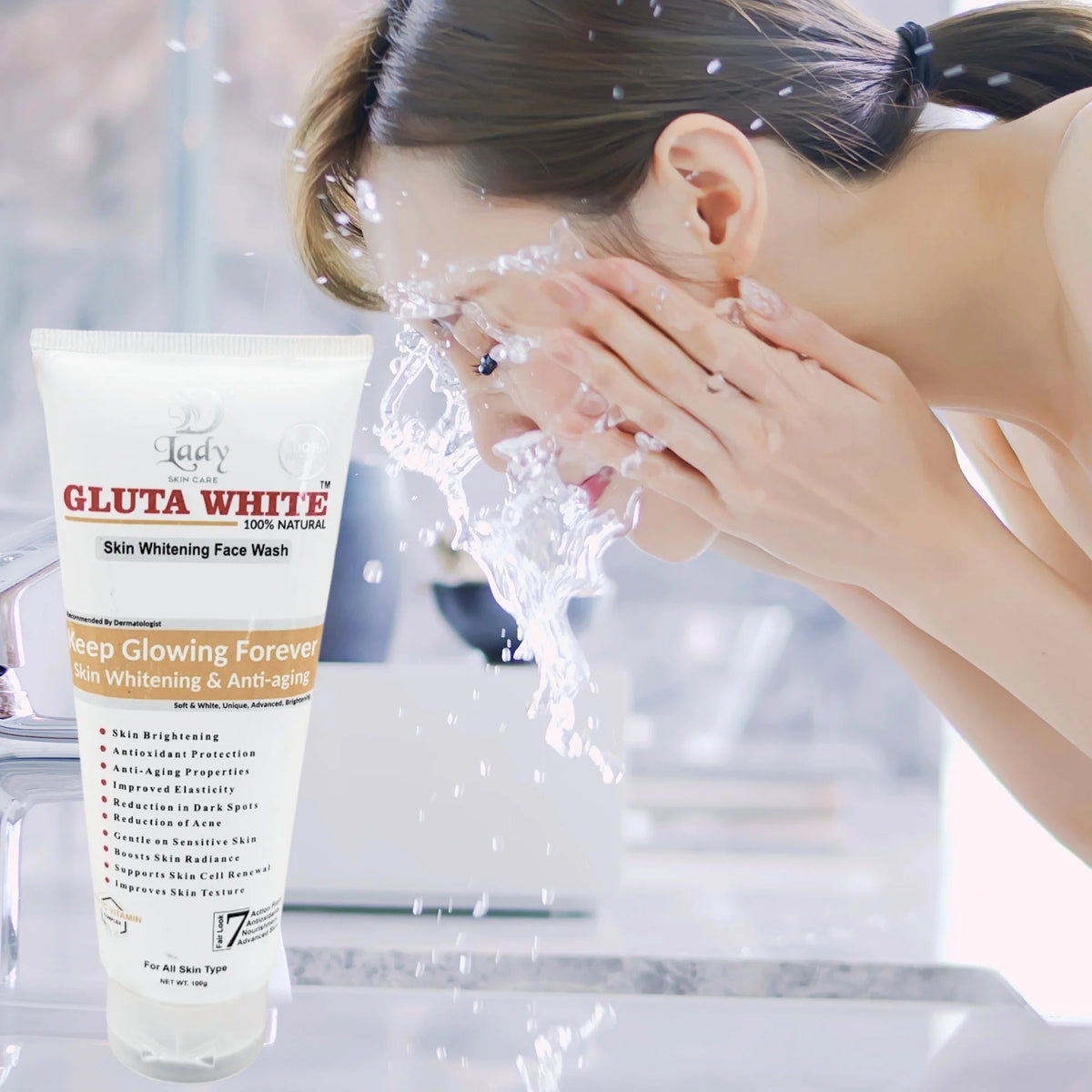 Gluta White Skin Whitening Face Wash YMDS