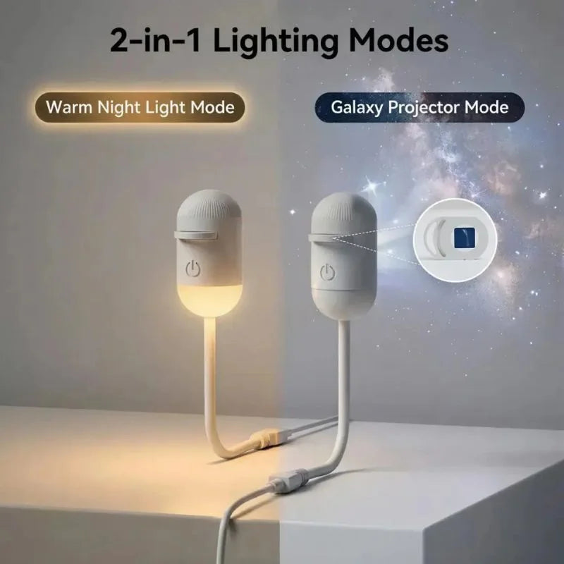 2-in-1 USB Galaxy Star Projector Night Light HHC