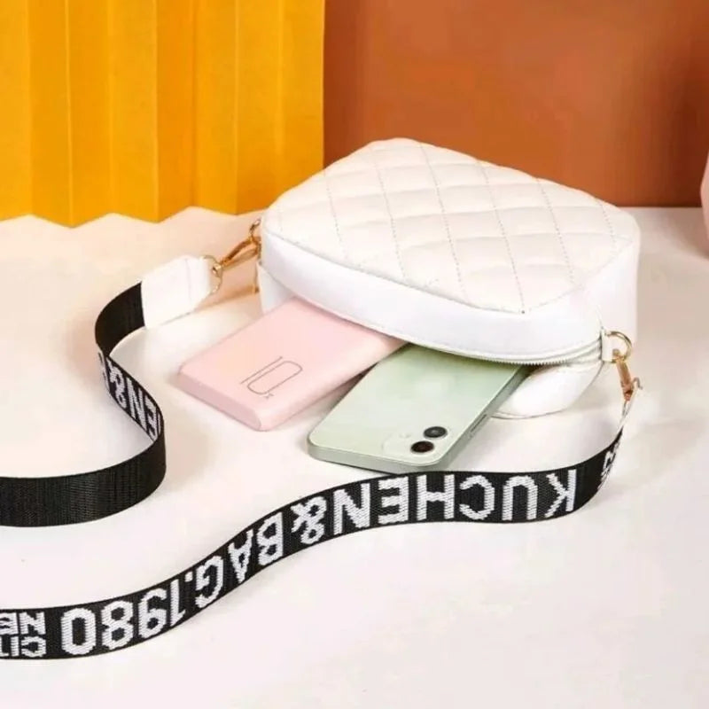 White Leather Handbag for Girls & Women YMDS