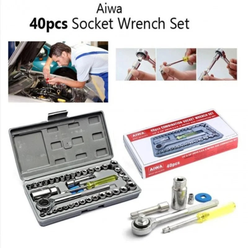 40pcs Aiwa Socket Wrench Tool Kit YMDS