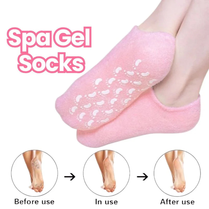 Reusable Silicone Spa Gel Socks for Dry Feet & Cracked Heels YMDS