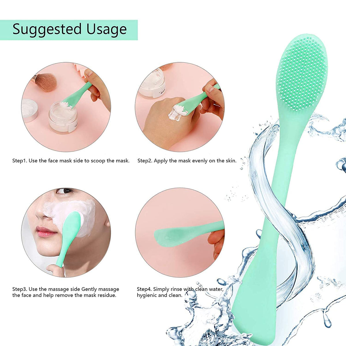 Double Ended Silicone Face Mask & Cleansing Brush YMDS