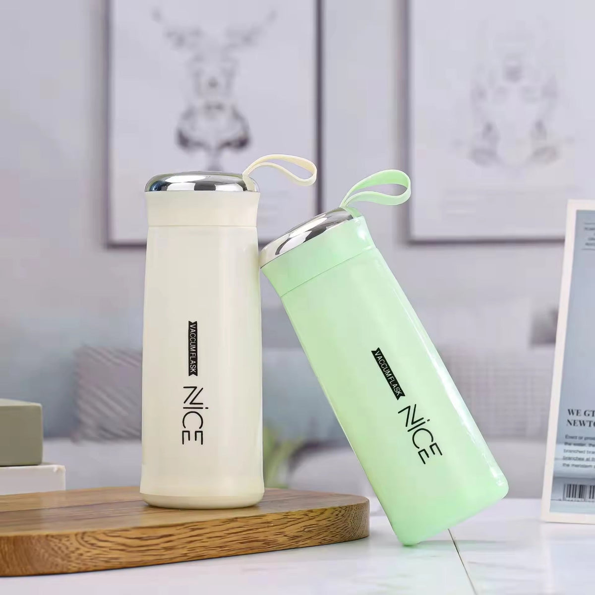 Nice Bottle | 400ml Mini Flask Glass Water Bottle with Vacuum Insulation YMDS