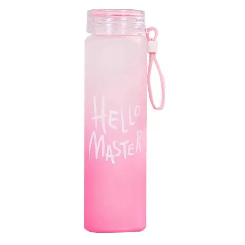 Pink Frosted Glass Water Bottle YMDS