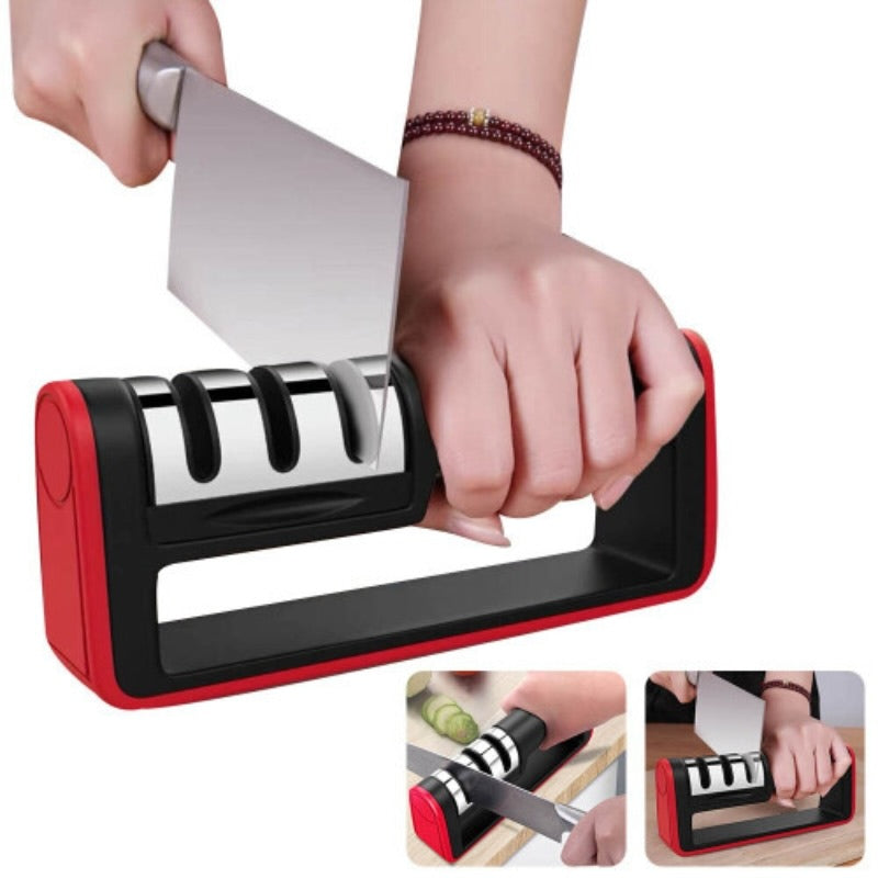 3-in-1 Knife Sharpener Set with Ceramic Peeler | 3-Stage Blade Restorer YMDS