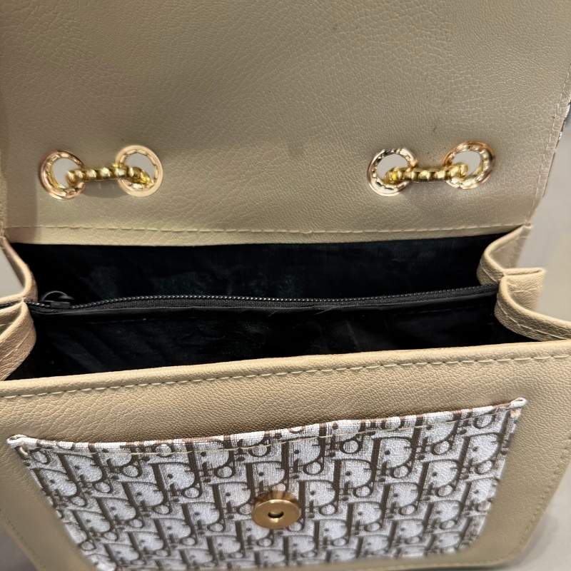 Beige | Dior Oblique Canvas & Leather Flap Clutch YMDS