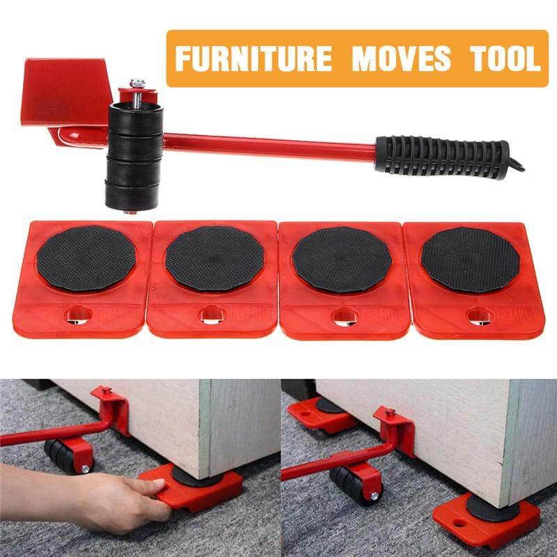 5-in-1 Heavy Furniture Mover Tool Set with Lifter & 360° Rollers YMDS