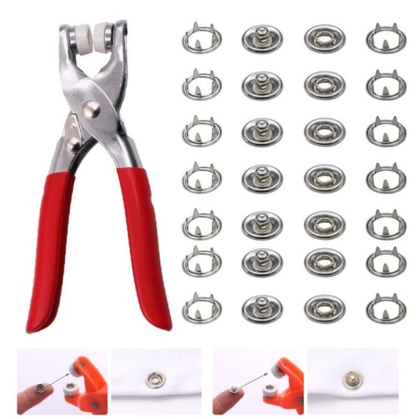 Metal Hand Press Tich Button Fixer Machine with 25 Snap Buttons YMDS