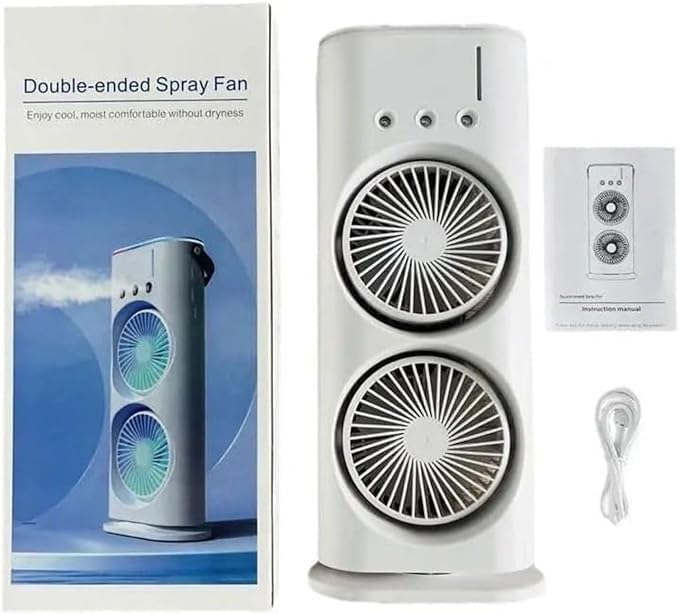 Mini Double Head Mist Fan with LED Light & Humidifier YMDS