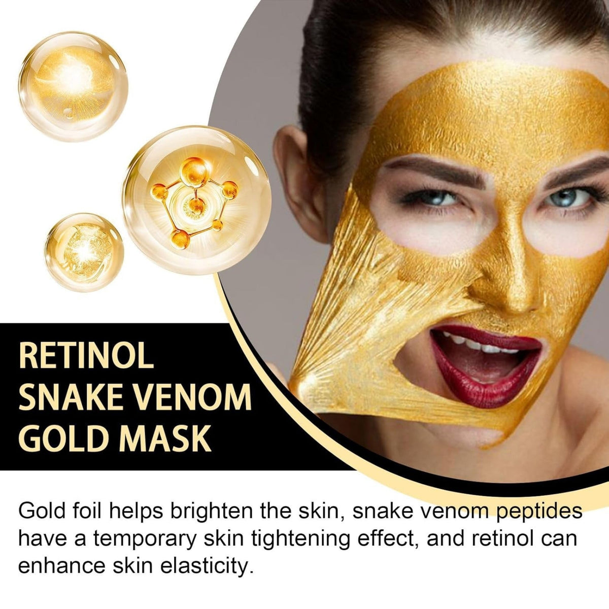 Retinol Snake Venom Peptide Gold Mask YMDS