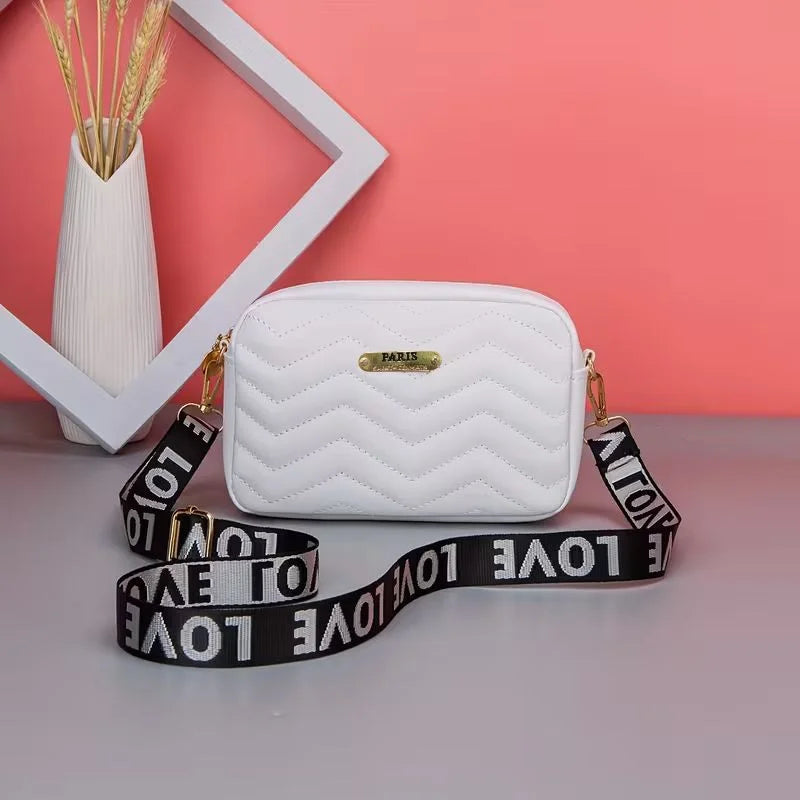 White Leather Handbag for Girls & Women YMDS