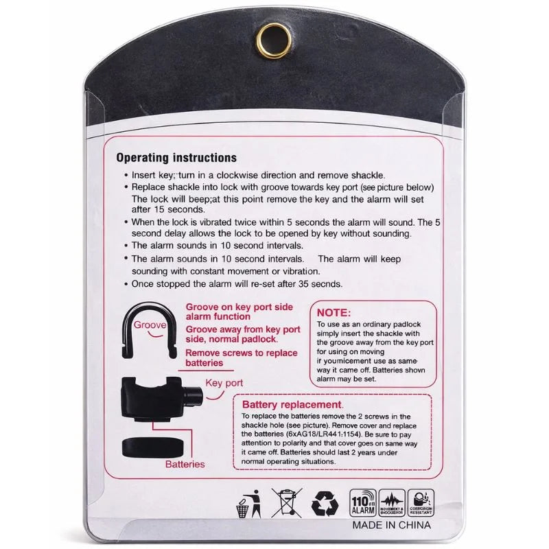 High-Security Gembok Alarm Lock YMDS