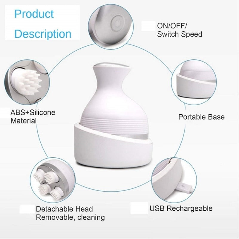 Electric Scalp Massager with 4 Clusters YMDS