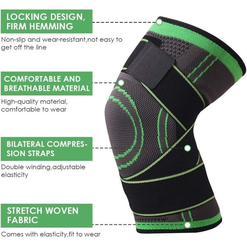 Adjustable 3D Knee Support Band with Patella Gel Pad & Anti-Slip Grip YMDS