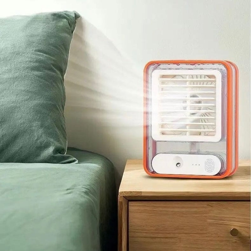 Portable USB Air Cooler Fan – 3-Speed, Mist Spray, Rechargeable | Random Color YMDS