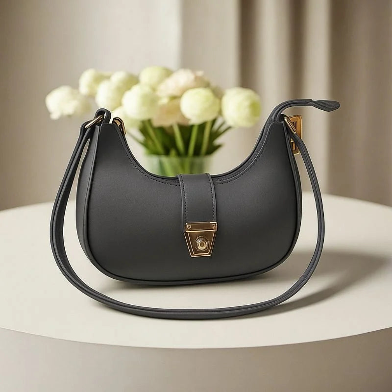Crescent Luxury Faux Leather Shoulder Bag YMDS