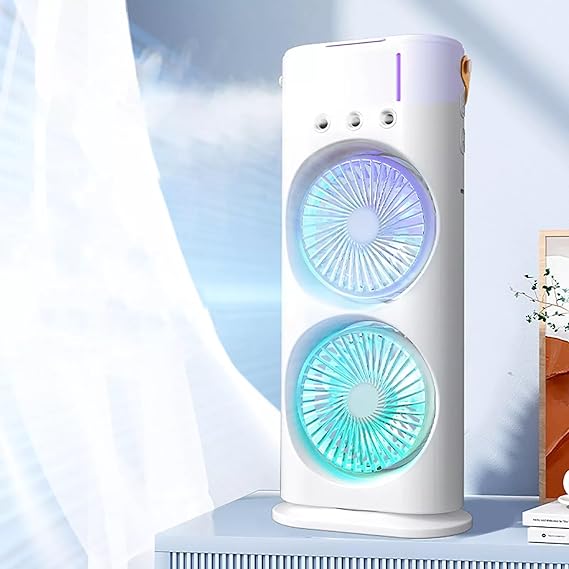 Mini Double Head Mist Fan with LED Light & Humidifier YMDS