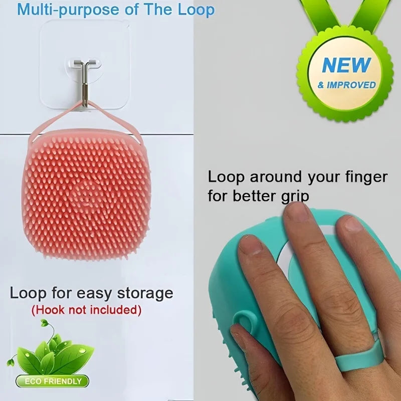 Soft Silicone Bath Brush with Hooks YMDS