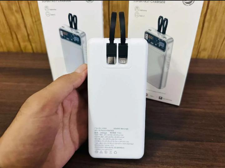 66W Fast Charging 20,000mAh Power Bank with Built-in Cables HHC