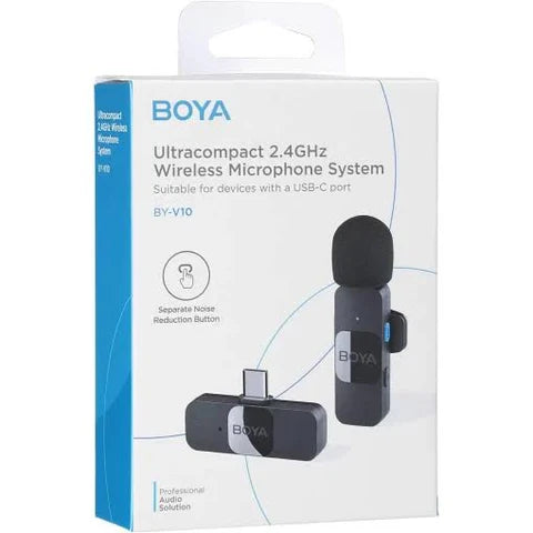 BOYA BY-MW12 Wireless Lavalier Microphone for iPhone, Android & DSLR | Type-C & Lightning | Noise Reduction | Live Streaming, Vlogging & Recording Mic HHC