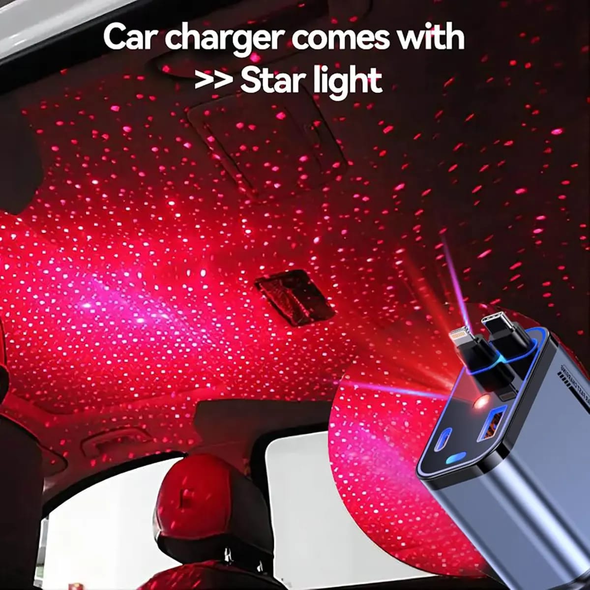 4 In 1 Fast Charging Usb-C Car Adapter - Car Accessory Designed For Power Charging And Daily Travel Routine - With Light HHC