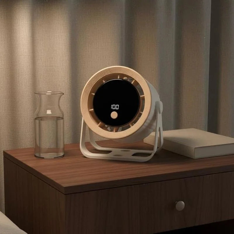 Desktop Circular Rechargeable Fan with 360° Adjustable Airflow YMDS