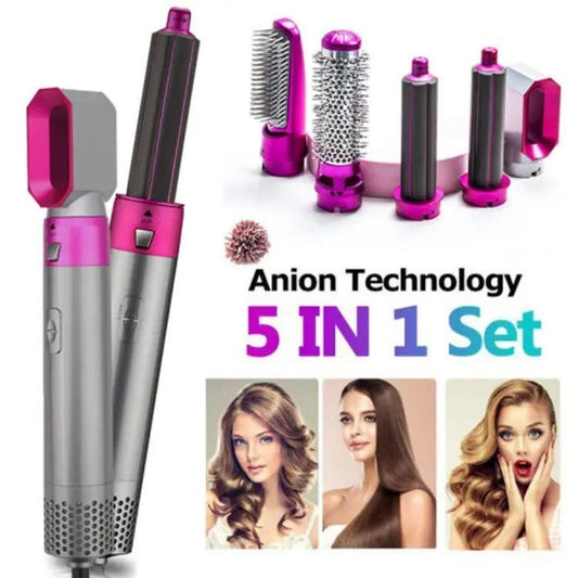 5 In 1 Hair Dryer Brush Electric Blow Dryer Hair Comb Curling Brush Kit Straightener ARDS