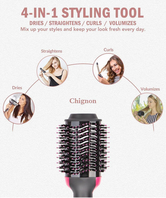 Hot Air Brush Multi-Function Hair Dryer Straightener ARDS