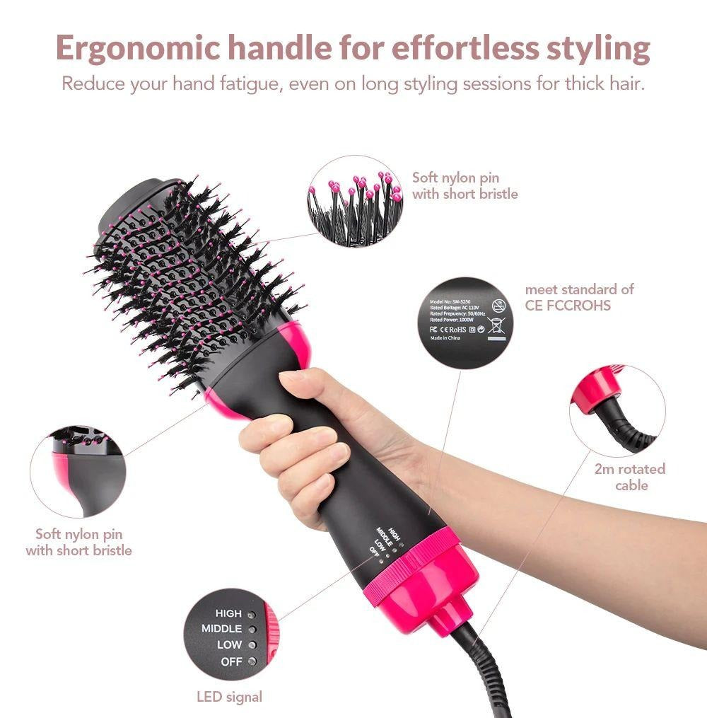 Hot Air Brush Multi-Function Hair Dryer Straightener ARDS