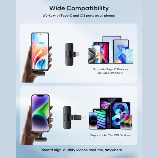 K9 Double Microphone with 3 Connectors – iPhone, Type-C &amp; Android  Upgrade your audio recording experience with the K9 Double Wi ARDS