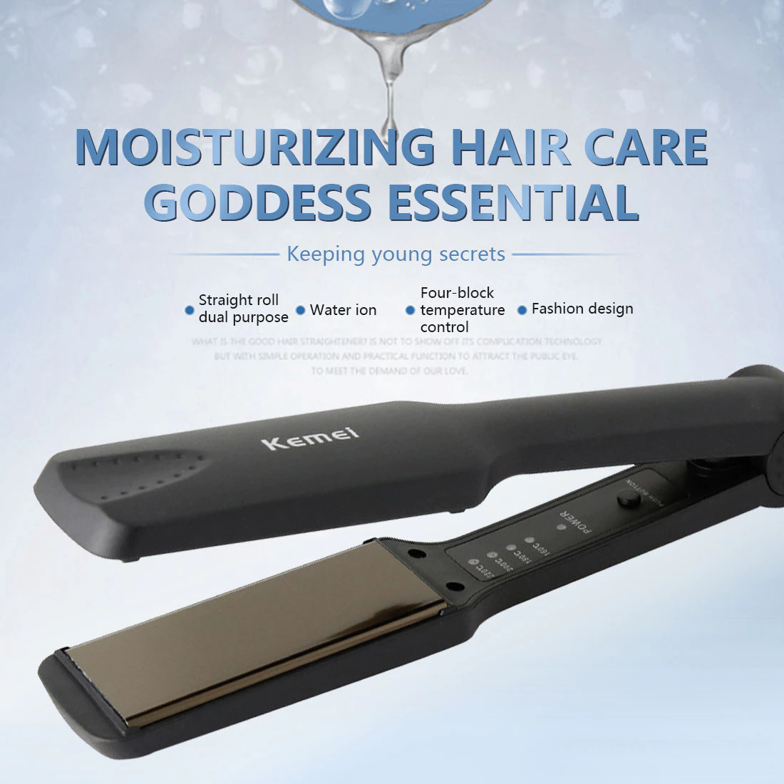 Kemei KM-329 Professional Hair Straightener With Temperature Control- For Women ARDS
