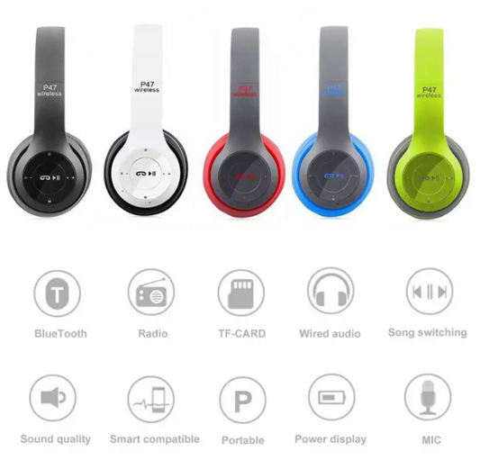 P47 Wireless Bluetooth Foldable Headphones ARDS