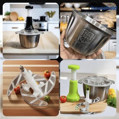 2.0Litre 4 Blades Premium Quality Meat and Vegetable Push Chopper ARDS