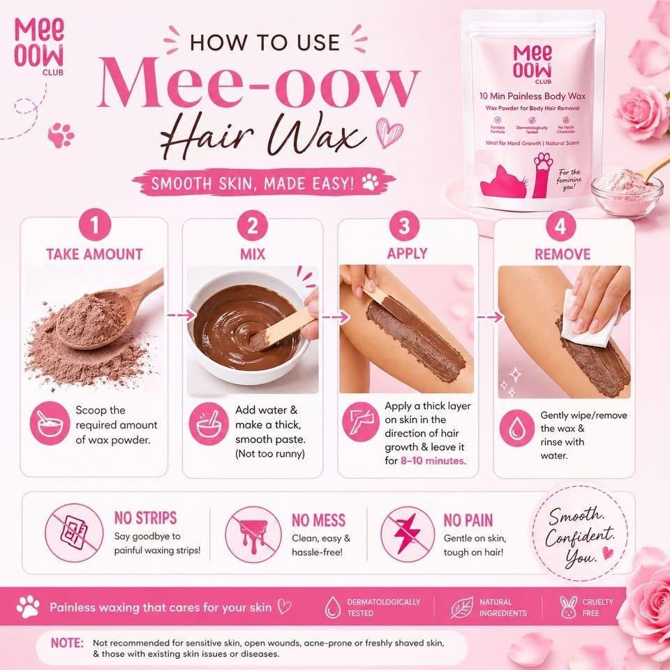 Mee-Oow 10 Min Painless Body Wax Powder ARDS