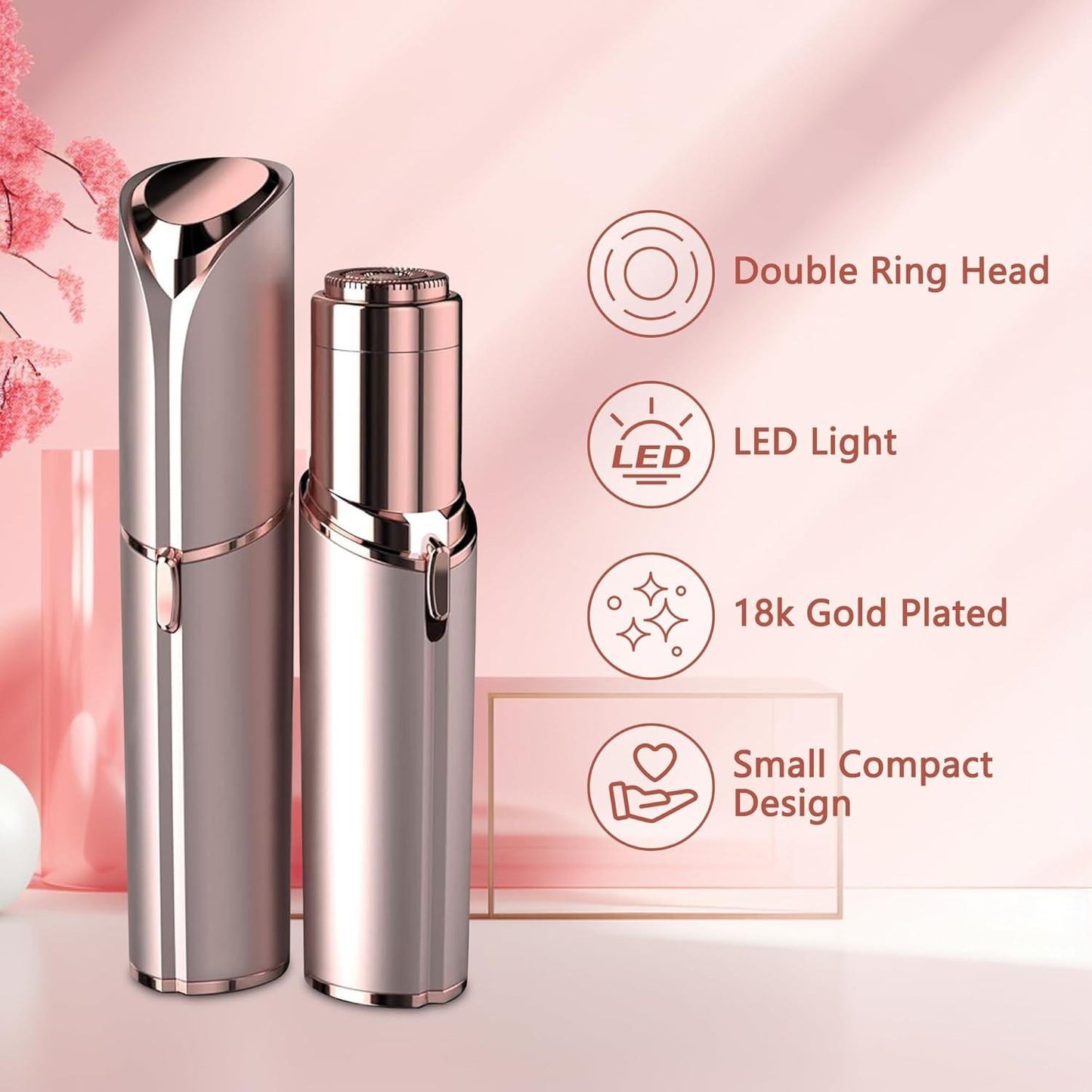 Cell Operated Flawless Women Painless Hair Remover Face Facial Hair Remover