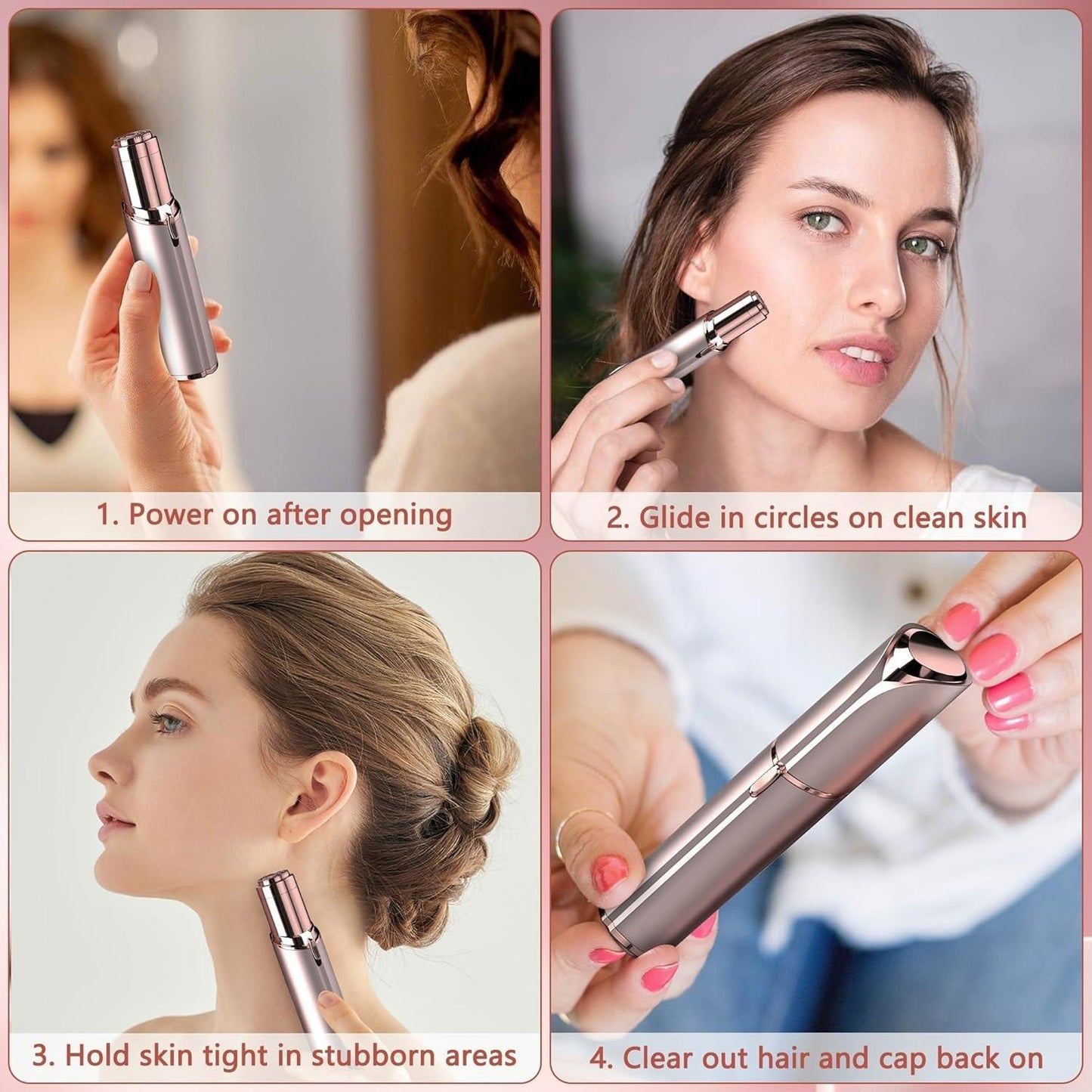 Cell Operated Flawless Women Painless Hair Remover Face Facial Hair Remover
