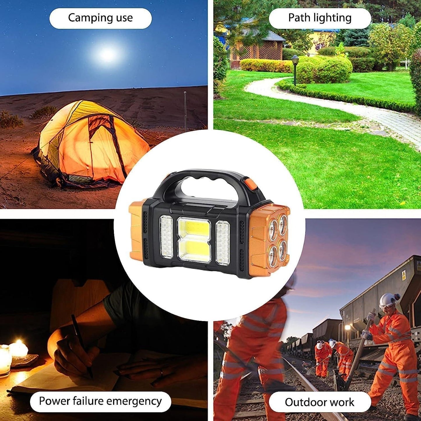 2 in1 Rechargeable Solar Charging LED Double Sided Handy Heavy Bulb Light ARDS