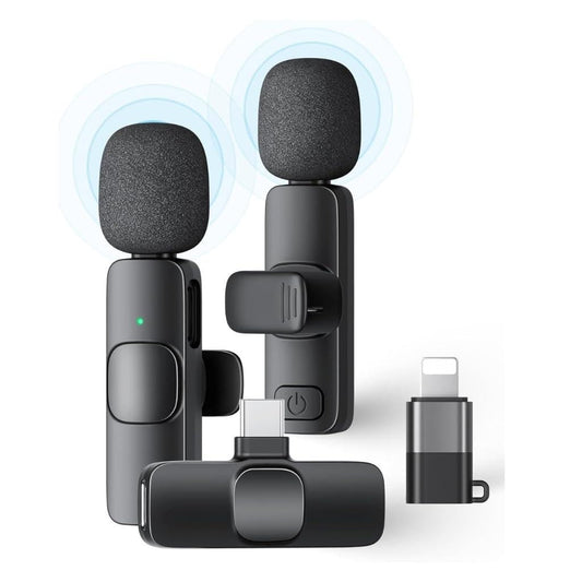 K9 Double Microphone with 3 Connectors – iPhone, Type-C &amp; Android  Upgrade your audio recording experience with the K9 Double Wi ARDS
