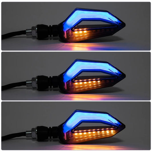 4 pcs universal 12 led motorbikes indicator with parking drl light for all bikes HHC